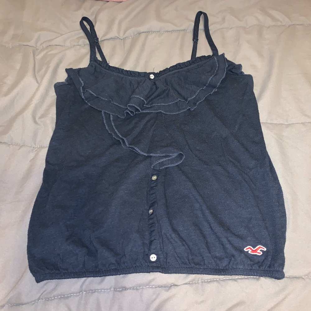 Hollister Ruffle Top - Navy